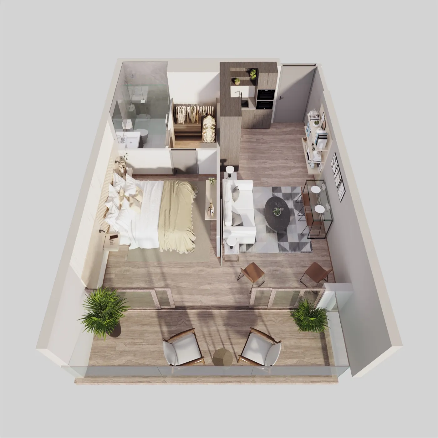 Planta 1 Dormitorio · 1 Baño